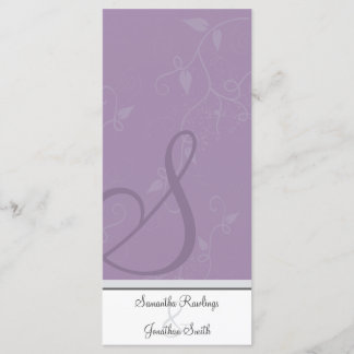 Wedding Program - Monogram Lavender Purple Floral Programme