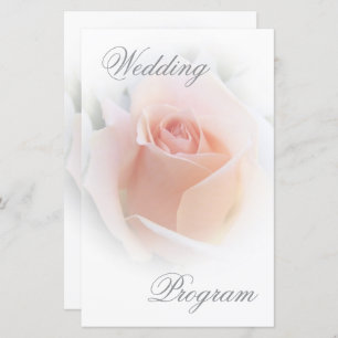 Wedding Program Peach Pink Rosebud