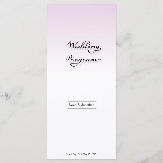 Wedding Program Plain Simple Clean Crisp Programme (Front)