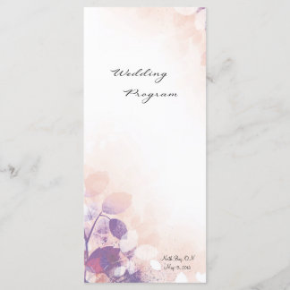 Wedding Program Pretty Water Colour Leaves Programme