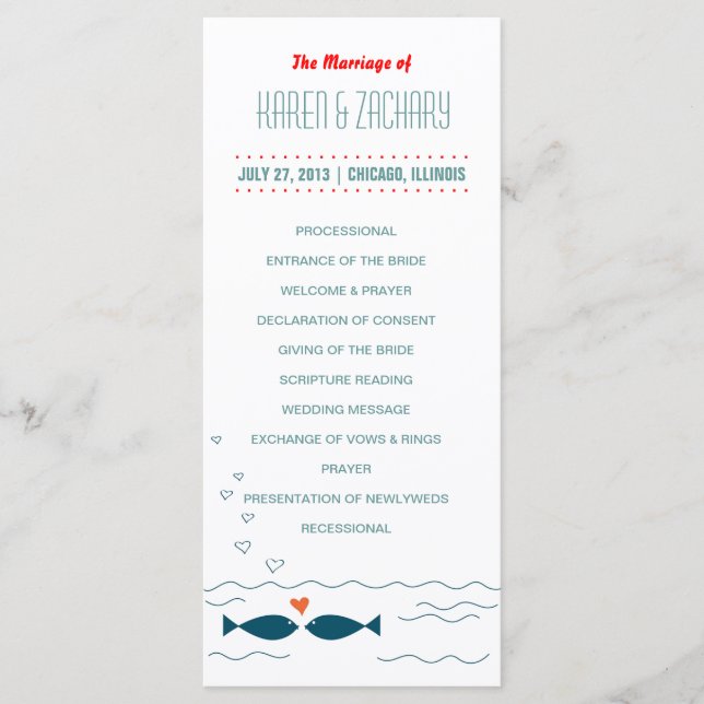 Wedding Program Programme (Front)