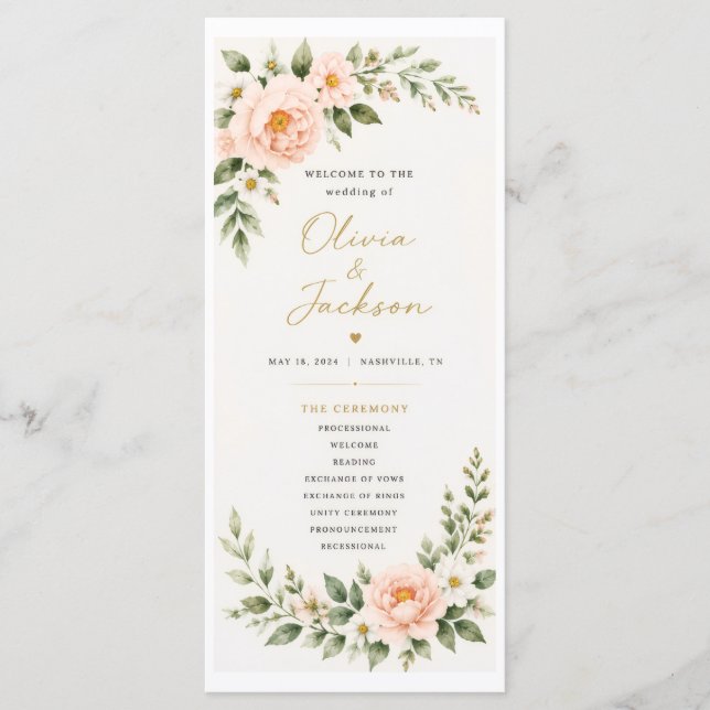 Wedding Program Programme (Front)
