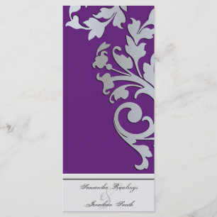 Wedding Program - Purple Silver Sparkle Swirl Programme