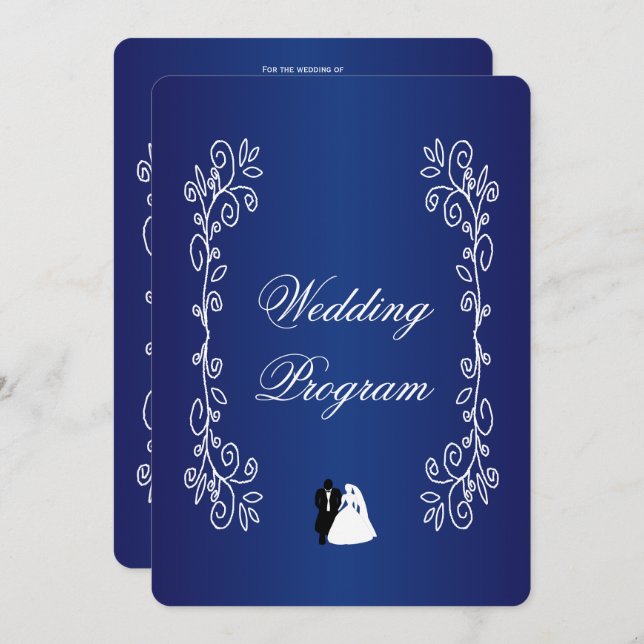 Wedding Program Royal Blue Coloured Bride Groom Programme (Front/Back)