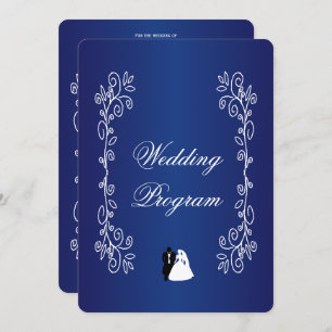 Wedding Program Royal Blue Coloured Bride Groom Programme