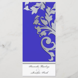 Wedding Program - Royal Blue Silver Sparkle Swirl Programme