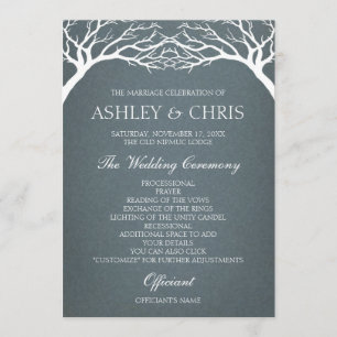 Wedding Program - Rustic Tree Programme