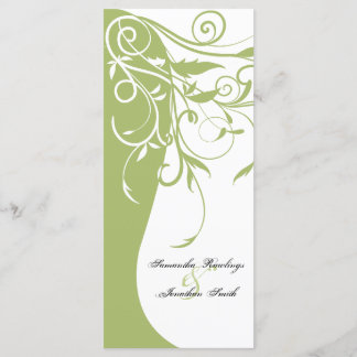 Wedding Program - Sage Green Contrasting Floral Programme
