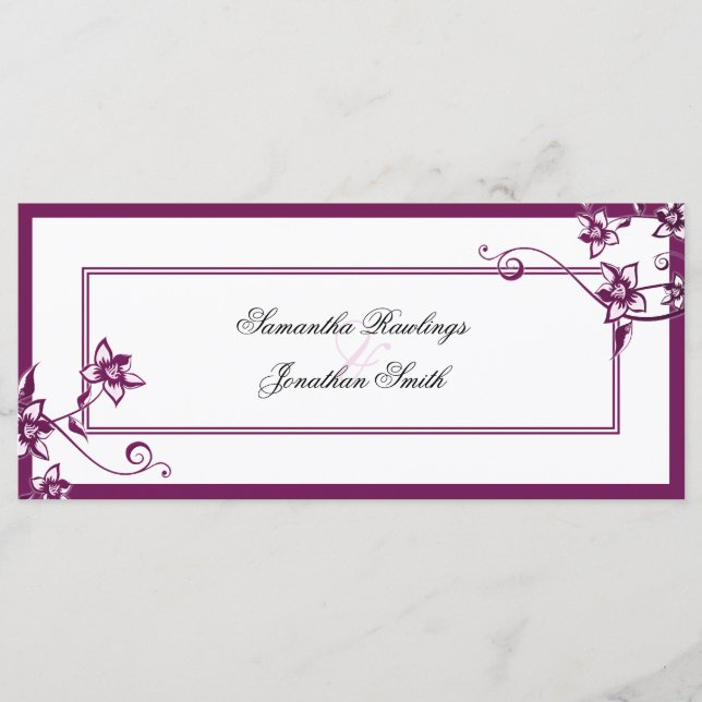 Wedding Program - Sangria & White Delicate Floral Programme (Front)