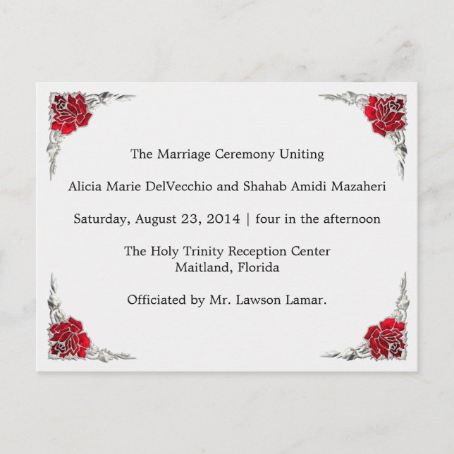 Wedding Program Shalicia Postcard (Front)