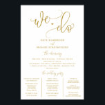 Wedding Program Sign Size Gold Calligraphy<br><div class="desc">Wedding Program (Order of Ceremony) Poster - Bounce Calligraphy (Gold): Opting for a large poster-size wedding program? This beautiful bouncy calligraphy poster has room for your order of ceremony and wedding party. Simply edit your text and change your colours if you like. This one is set in gold, but you...</div>
