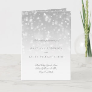Wedding Program Silver Bokeh Sparkle Lights Programme