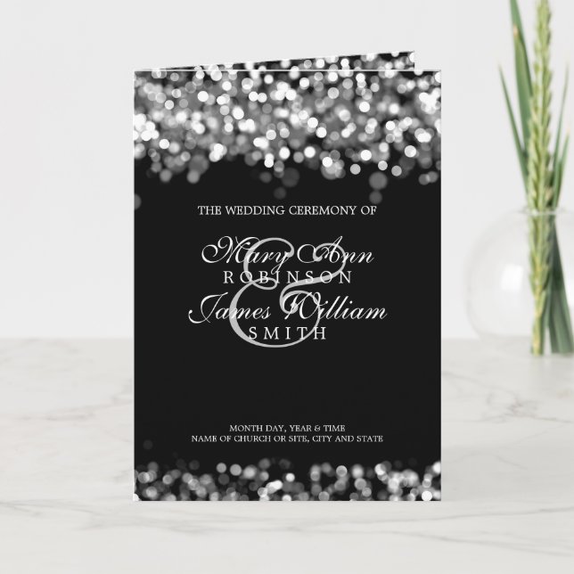 Wedding Program Silver Lights Programme (Front)