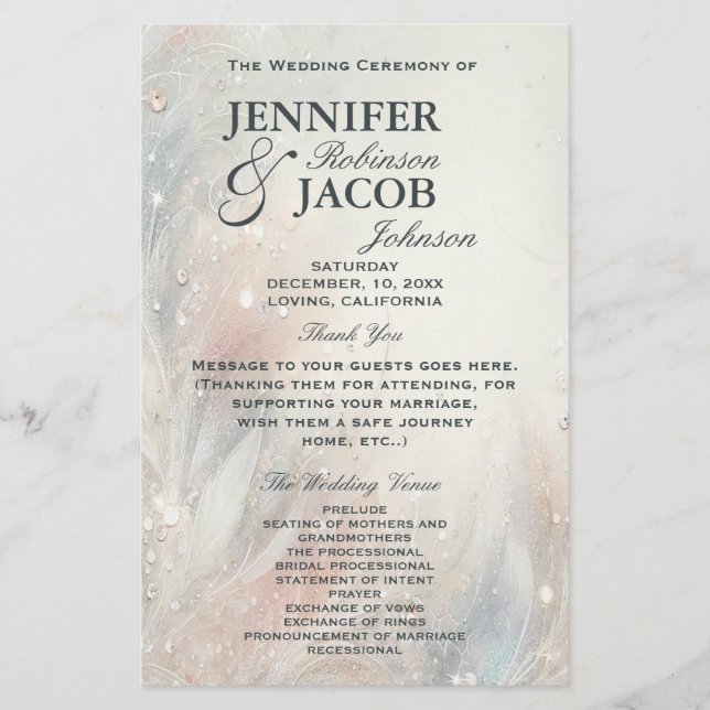 Wedding Program | Soft Pastel (Front)