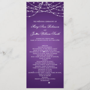 Wedding Program Sparkling String Purple Programme