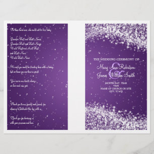 Wedding Program Sparkling Wave Purple