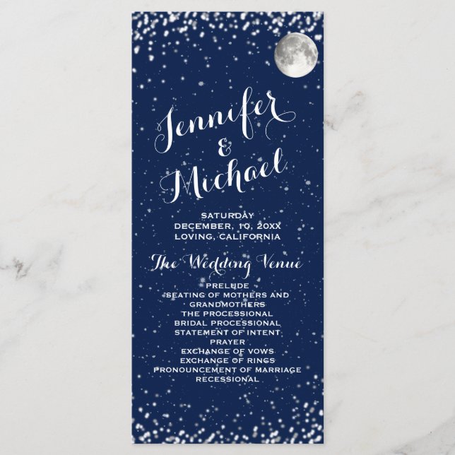 Wedding Program | Starry Night Programme (Front)