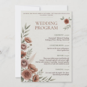 Wedding Program Template Elegant Floral Wedding