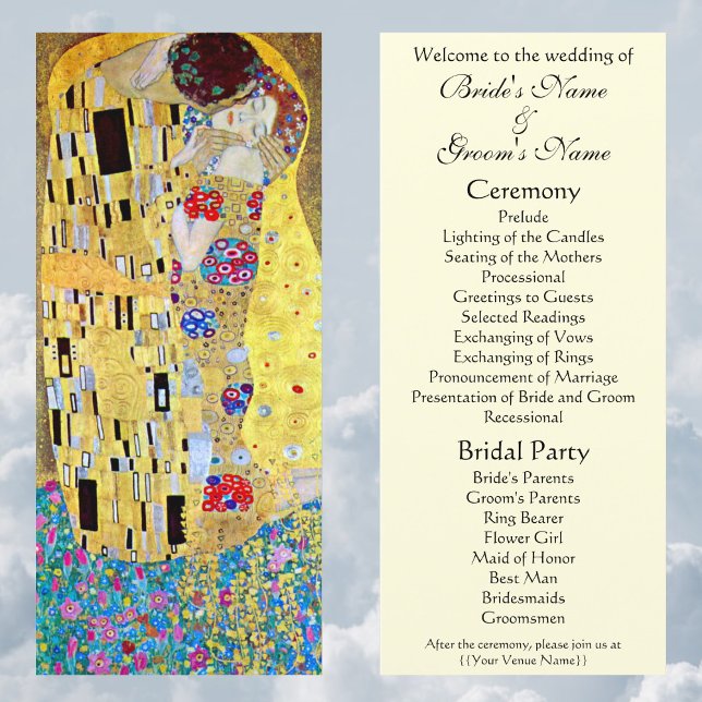 Wedding Program; The Kiss by Gustav Klimt Programme (Creator Uploaded)