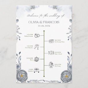 Wedding Program Timeline – Elegant Floral Ceremony Programme