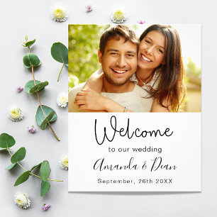 Wedding program timeline welcome photo flyer