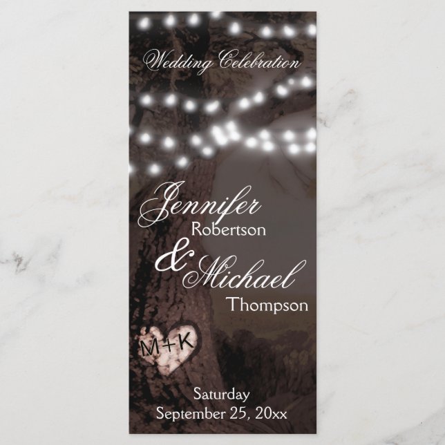 Wedding Program | Tree with Party Lights Programme (Front)