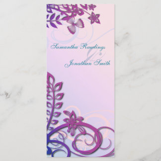 Wedding Program Tropical Destination Floral Blooms Programme