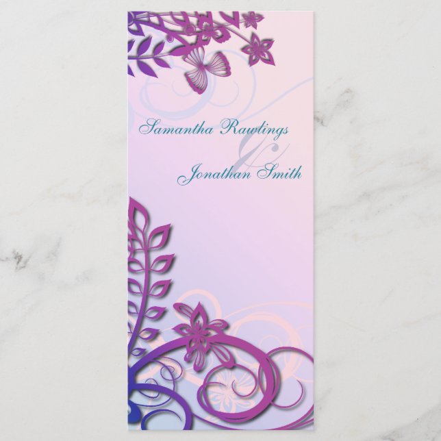 Wedding Program Tropical Destination Floral Blooms Programme (Front)