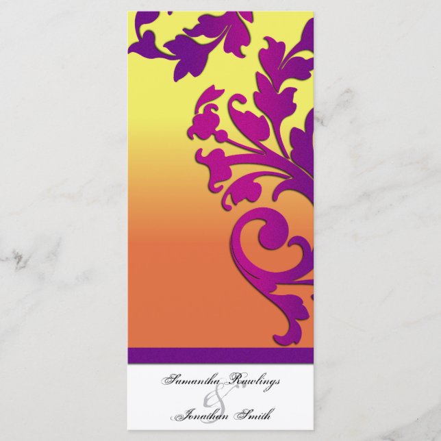 Wedding Program - Tropical Destination Floral Programme (Front)