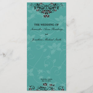 Wedding Program - Turquoise Chandelier Floral Programme