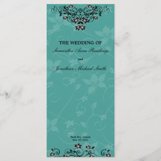 Wedding Program - Turquoise Chandelier Floral Programme