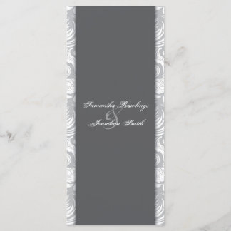 Wedding Program - White Grey Elegant Floral Programme