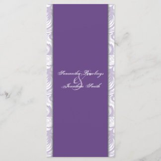 Wedding Program - White Purple Elegant Floral Programme