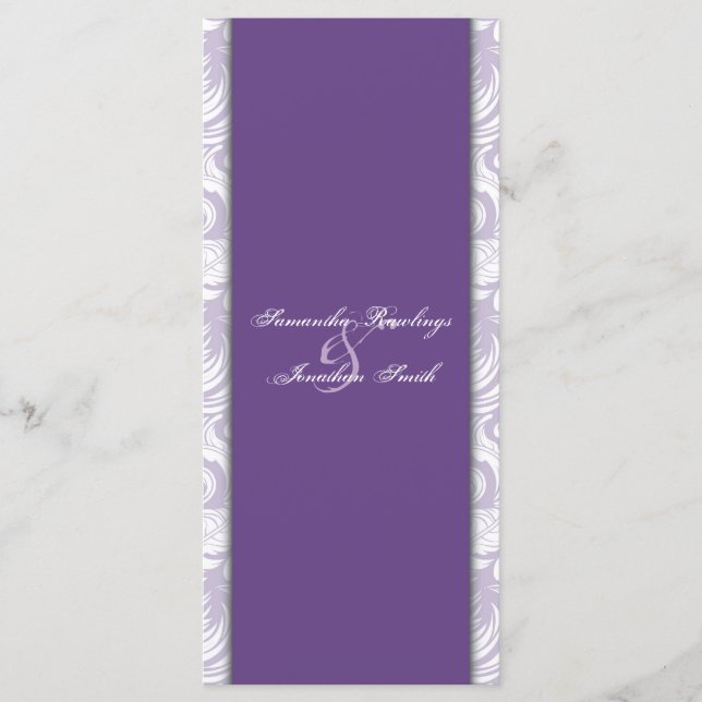 Wedding Program - White Purple Elegant Floral Programme (Front)