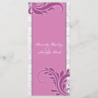 Wedding Program White Rosy Pink Elegant Floral Programme
