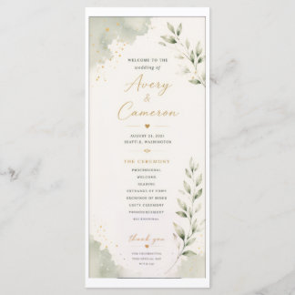 Wedding Program with Clouds and Leaves Programme