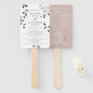 Wedding Program xtraCustom Blush Rose  Hand Fan