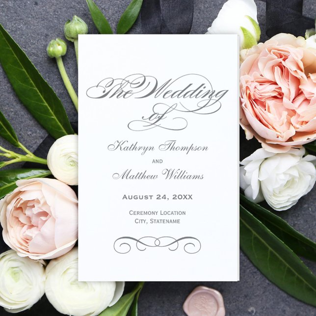 Wedding Programs | Grey Calligraphy Design (Creator Uploaded)