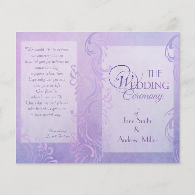 Wedding programs - Plum (Front)