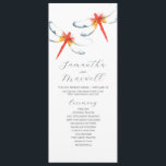 Wedding Programs Watercolor Red Dragonfly Invitation<br><div class="desc">These wedding ceremony programs feature unique watercolor red dragonflies. Use the template fields to add your order of service. The card reverses to space to add your wedding party details. Order tea length printed cards or printable wedding programs. A charming choice for dragonfly themed weddings. To see more unique designs...</div>