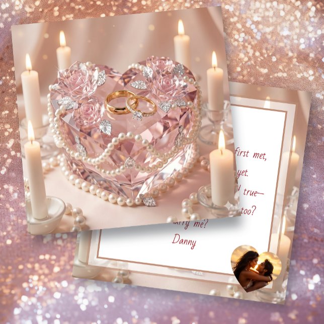 Wedding Proposal | Crystalline Heart Cake & Rings Card (Creator Uploaded)