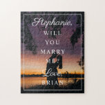 Wedding Proposal Will You Marry Me Photo Jigsaw Puzzle<br><div class="desc">Customise the text and border as desired</div>