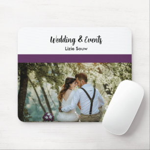Wedding purple and white mouse pad