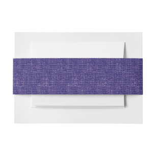 Wedding purple blue canvas belly band invitation belly band