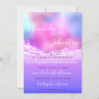Wedding Purple Ocean Pink Spark Bubbles Ocean