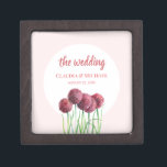Wedding Purple Pink Alliums Flower Watercolor Gift Box<br><div class="desc">Designed based on my watercolor illustration of dark pink allium. Beautiful pom-pom like spring flowers standing tall with lovely fresh green leaves. The design has light pink background and can be personalised to your preference. Perfect design for wedding celebration.</div>
