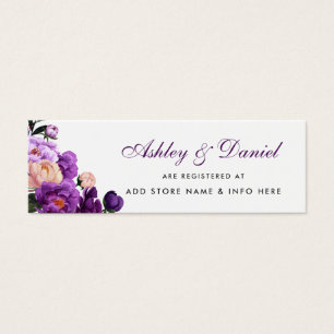Wedding Purple Violet Registry Insert Card