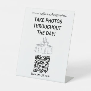 Wedding QR Code Instead of Photographer Pedestal Sign