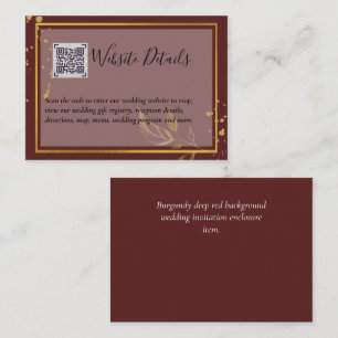 Wedding QR CODE RSVP GIFTS DETAILS Website Business Card