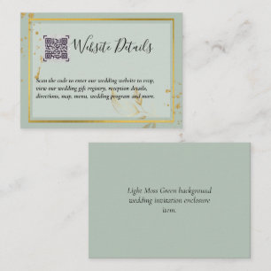 Wedding QR CODE RSVP GIFTS DETAILS Website Business Card